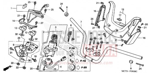 TUYAU DE GUIDON/ REVETEMENT DE GUIDON FJS600A4 de 2004
